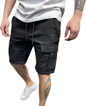Cargo Shorts for Men Stretch Waist Work Shorts Outdoor Hiking Fishing Cargo Shorts Tactical Athletic Shorts Pockets