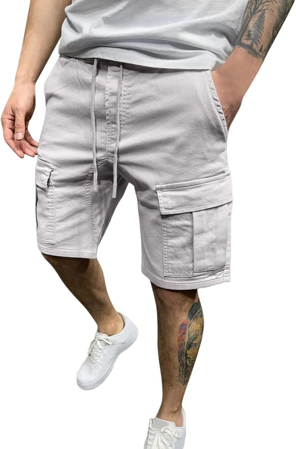 Cargo Shorts for Men Stretch Waist Work Shorts Outdoor Hiking Fishing Cargo Shorts Tactical Athletic Shorts Pockets
