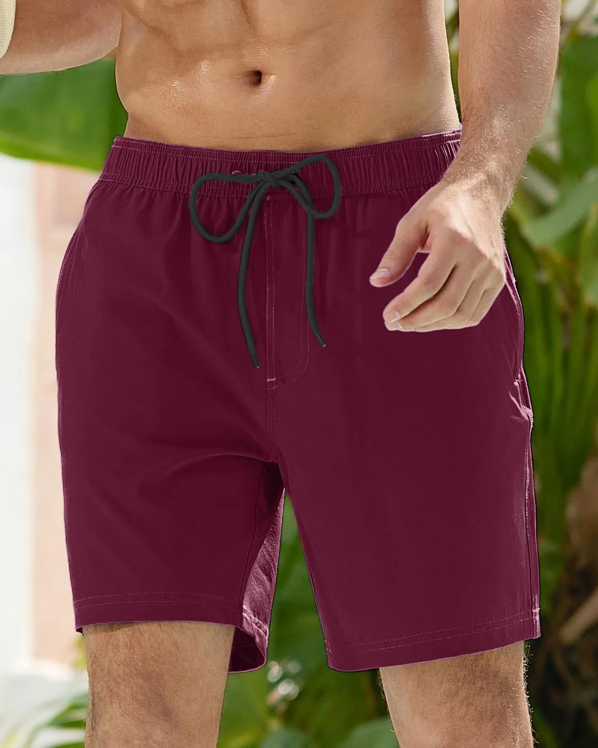 difficort Mens Swim Trunks with Compression Liner Quick-Dry Bathing Suit with Zipper Pockets