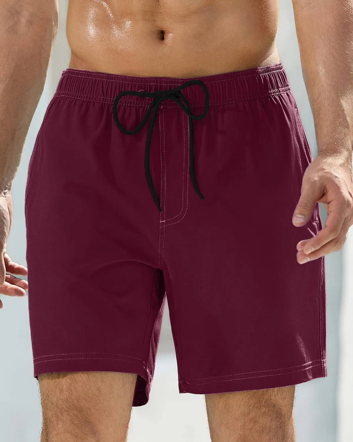 difficort Mens Swim Trunks with Compression Liner Quick-Dry Bathing Suit with Zipper Pockets