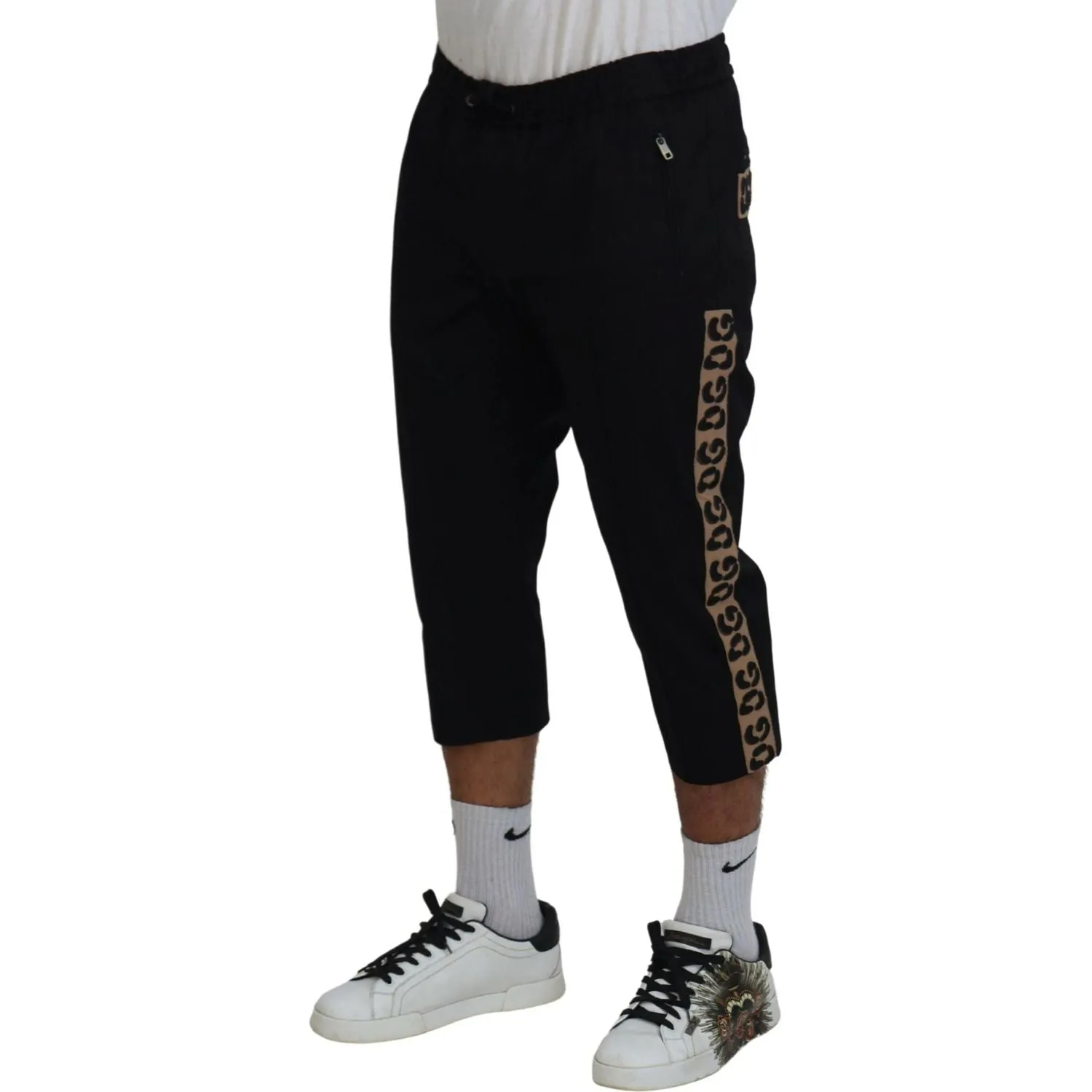 Dolce & Gabbana Elegant Leopard Print Cropped Pants