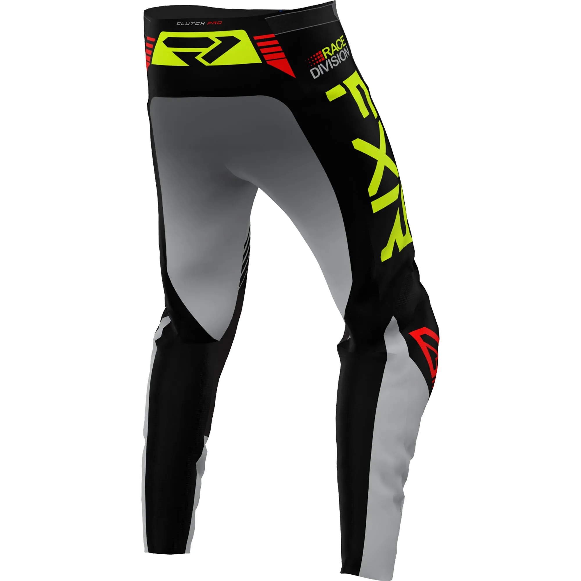 FXR  Grey Black HiVis Clutch Pro MX Pants Breathable Comfort Adjustable Waist