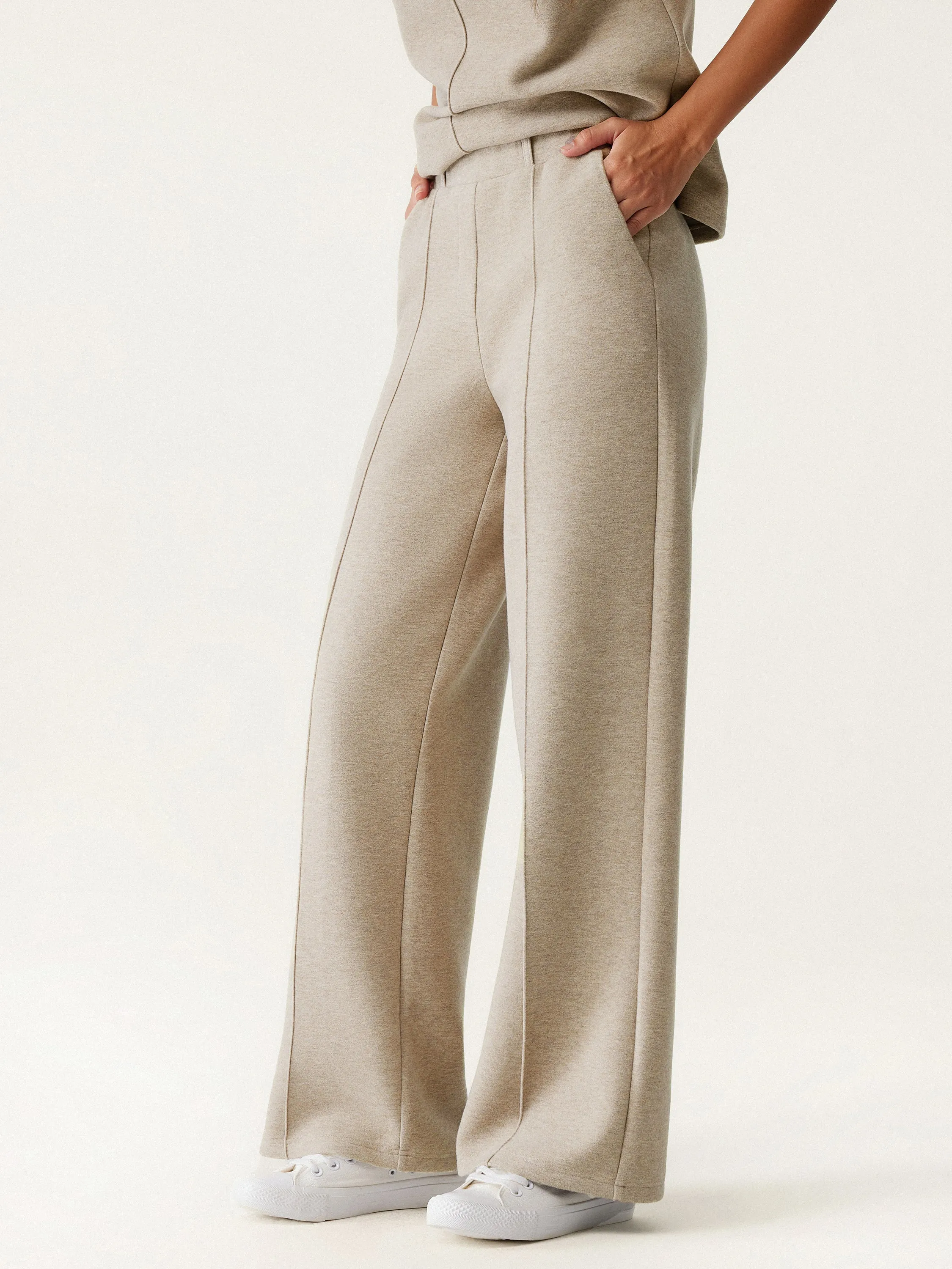 High Waisted Straight Leg Pull On Pant