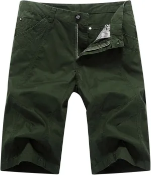 LAWOR Bermuda Shorts for Mens, 2024 Relaxed Fit Cargo Shorts Drawstring Button Beach Shorts Elastic Waist Comfy Hiking Shorts