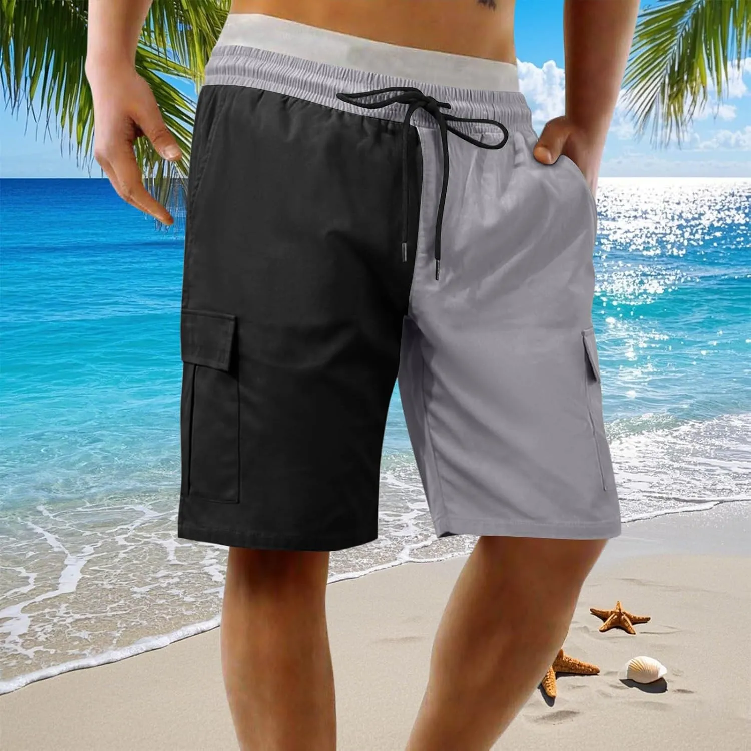 Mens Cargo Shorts Athletic Workout Hiking Utility Tactical Shorts Baggy Surfing Summer Beach Outfits 80s Street Wears