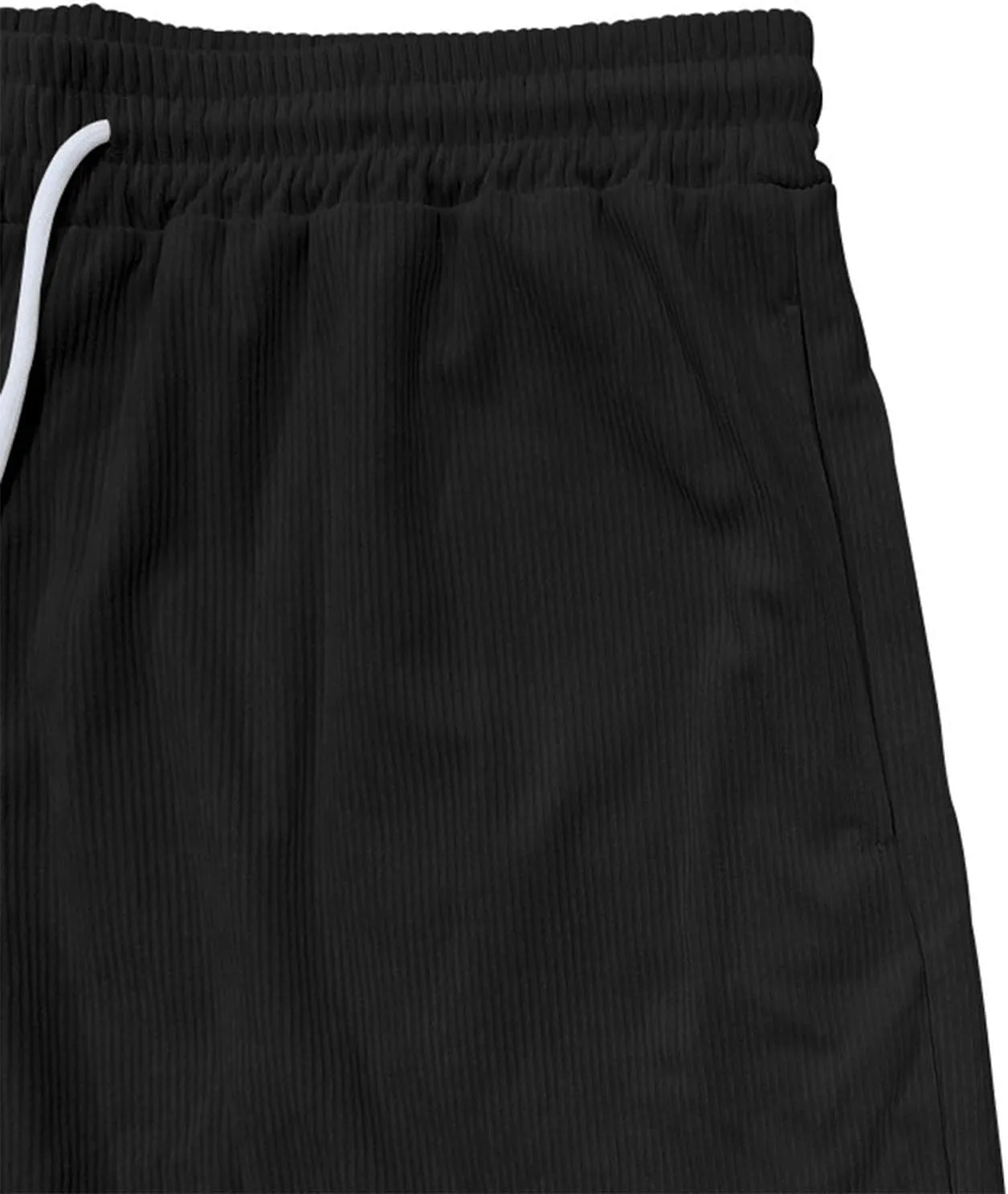 Men's Corduroy Beach Shorts Resort Walking Board Vacation Fishing Bermuda Shorts 7 Inch Elastic Waist Summer Slacks