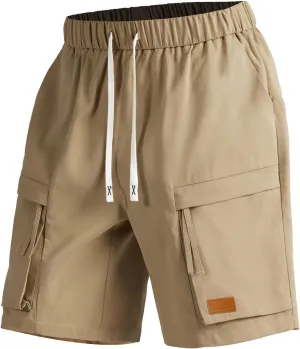 Men's Fishing Shorts Athletic Utility Chinos Tactical Hiking Work Cargo Shorts 7 Inch Slacks Short Pants with Pockets