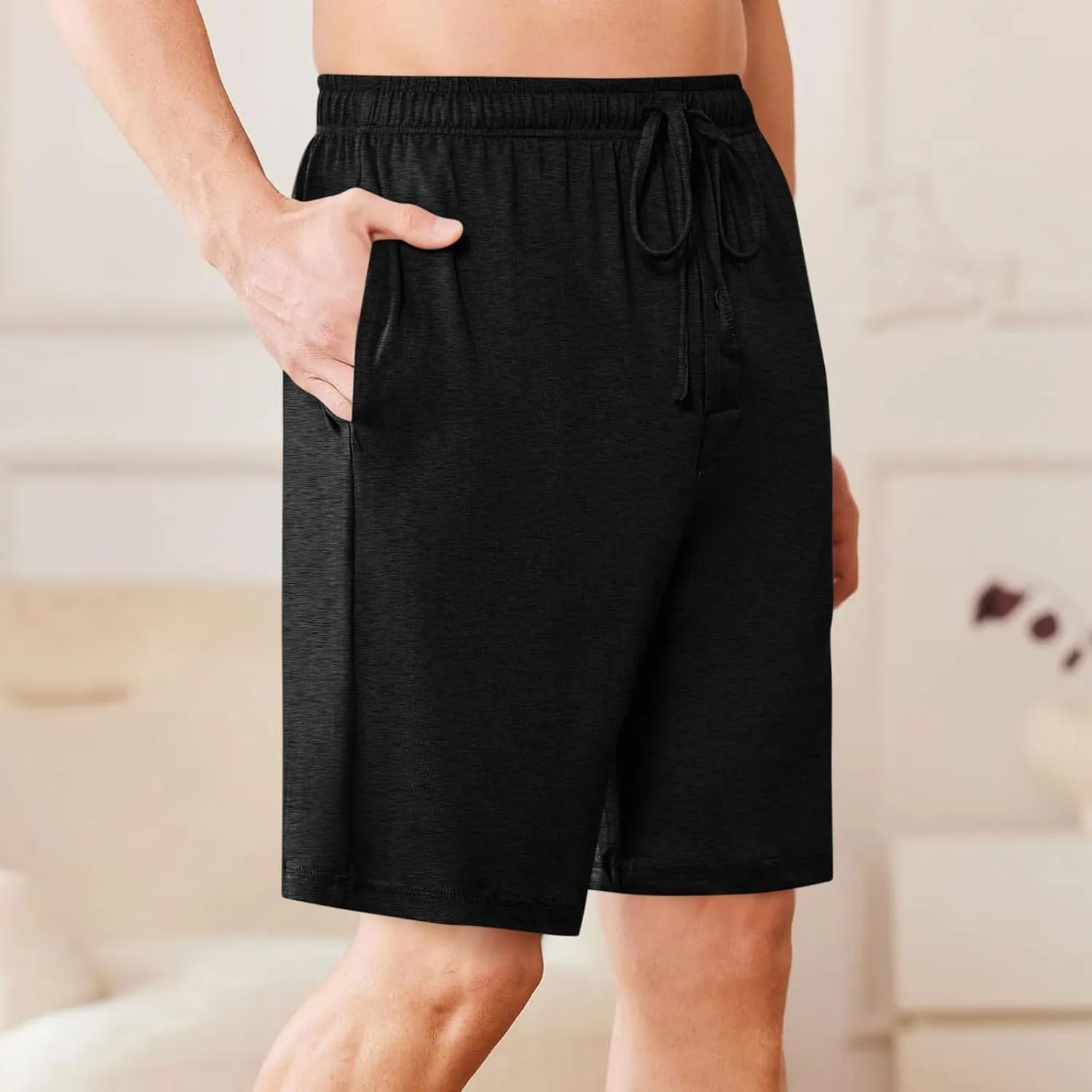 Mens Shorts Summer Casual Elastic Waist Lounge Sleep Short Pants Beach Outfits Athletic Workout Gym Running Shorts