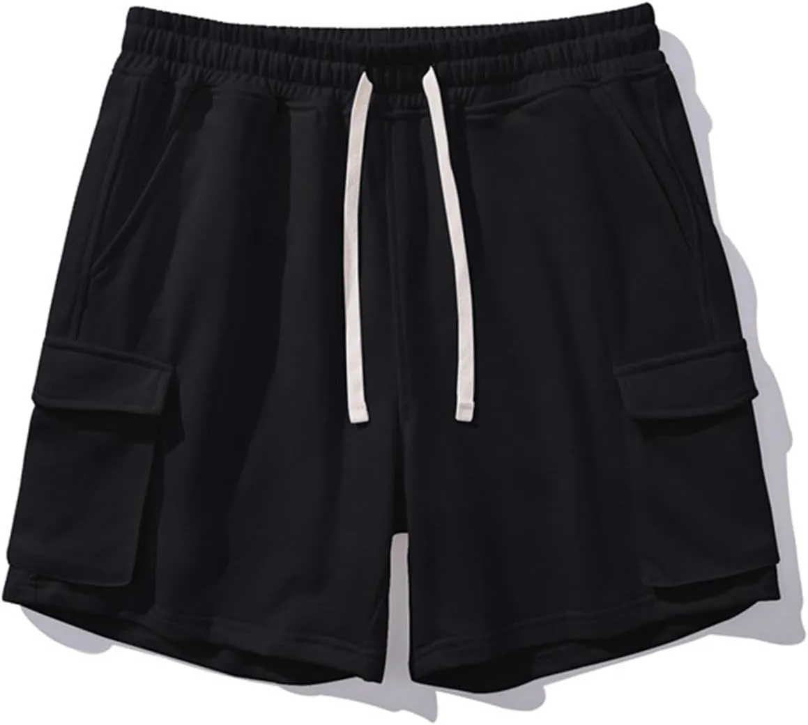 Men's Workout Cargo Shorts Summer 7 Inch Performance Athletic Gym Clothes Hiking Work Board Shorts with Flap Pocket
