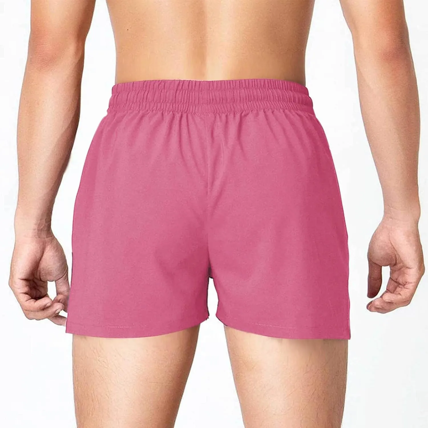Men's Workout Running Shorts Summer Quick Dry Active Shorts with Zipper Pockets Casual Elastic Waist Athletic Short