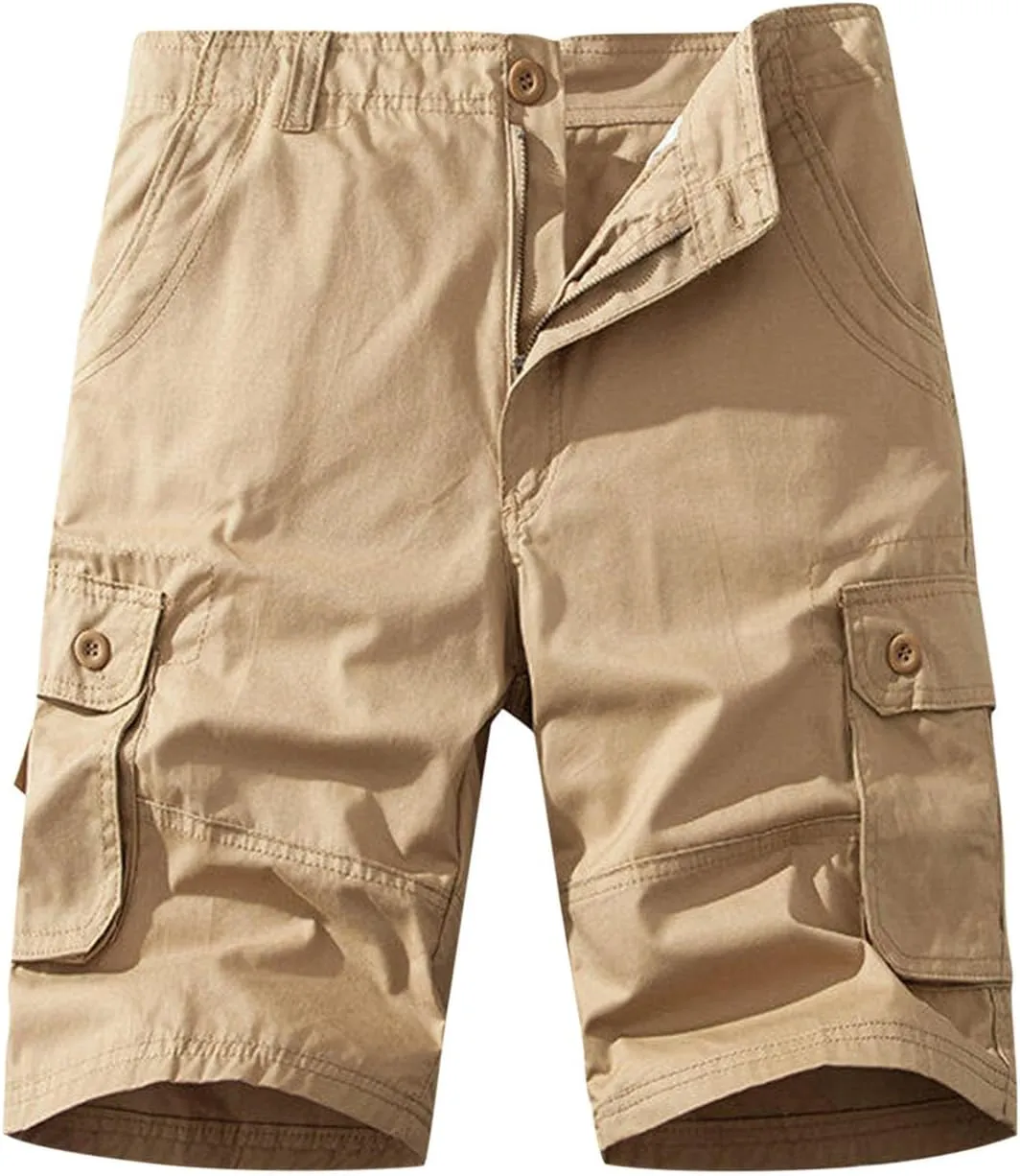 Mens Workout Tactical Shorts Plus Size Fishing Board Summer Casual Chino Shorts Track Utility Military Cargo Pants