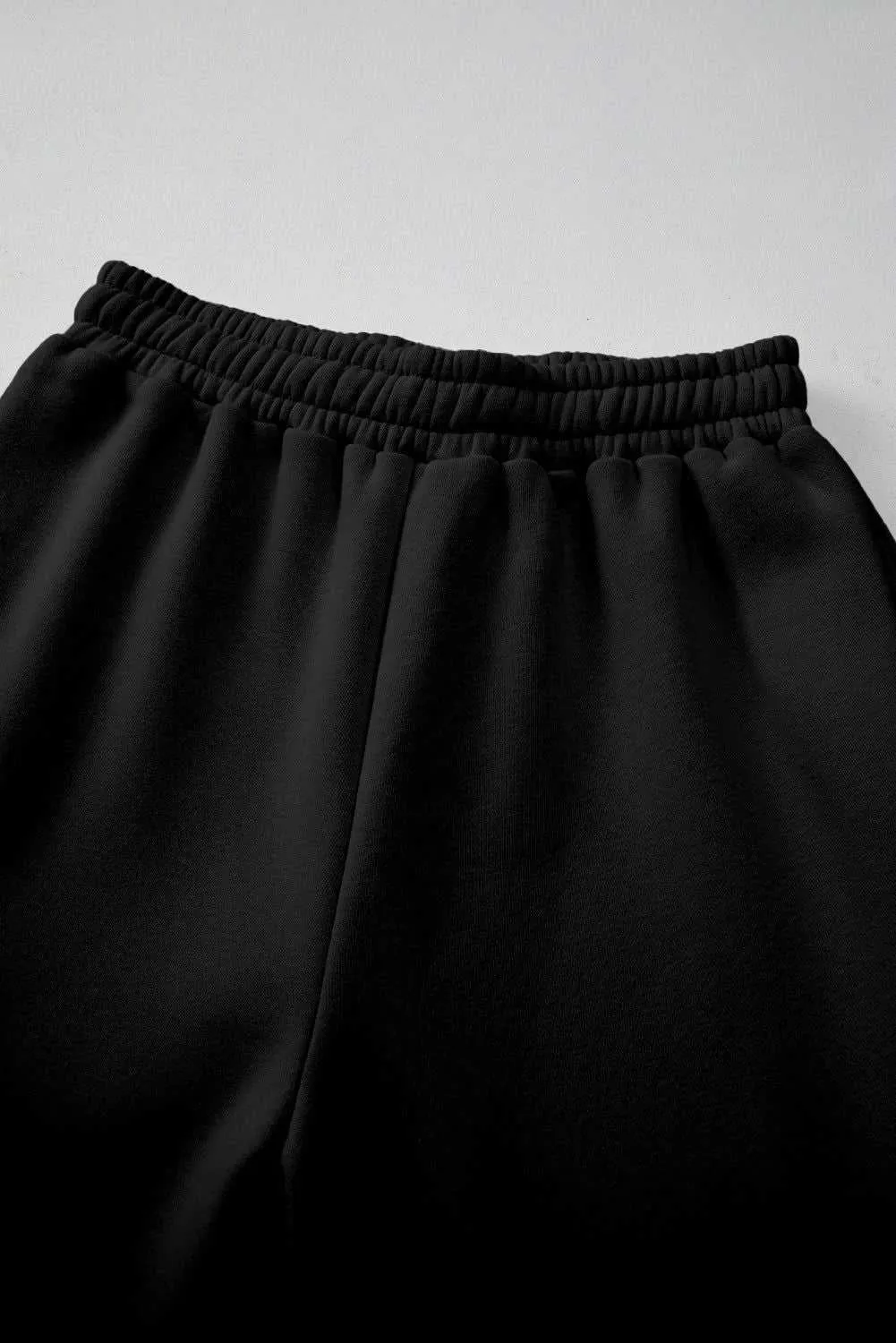 Neck Top & Ribbed Edge Loose Pants Sets - Stylish Comfort