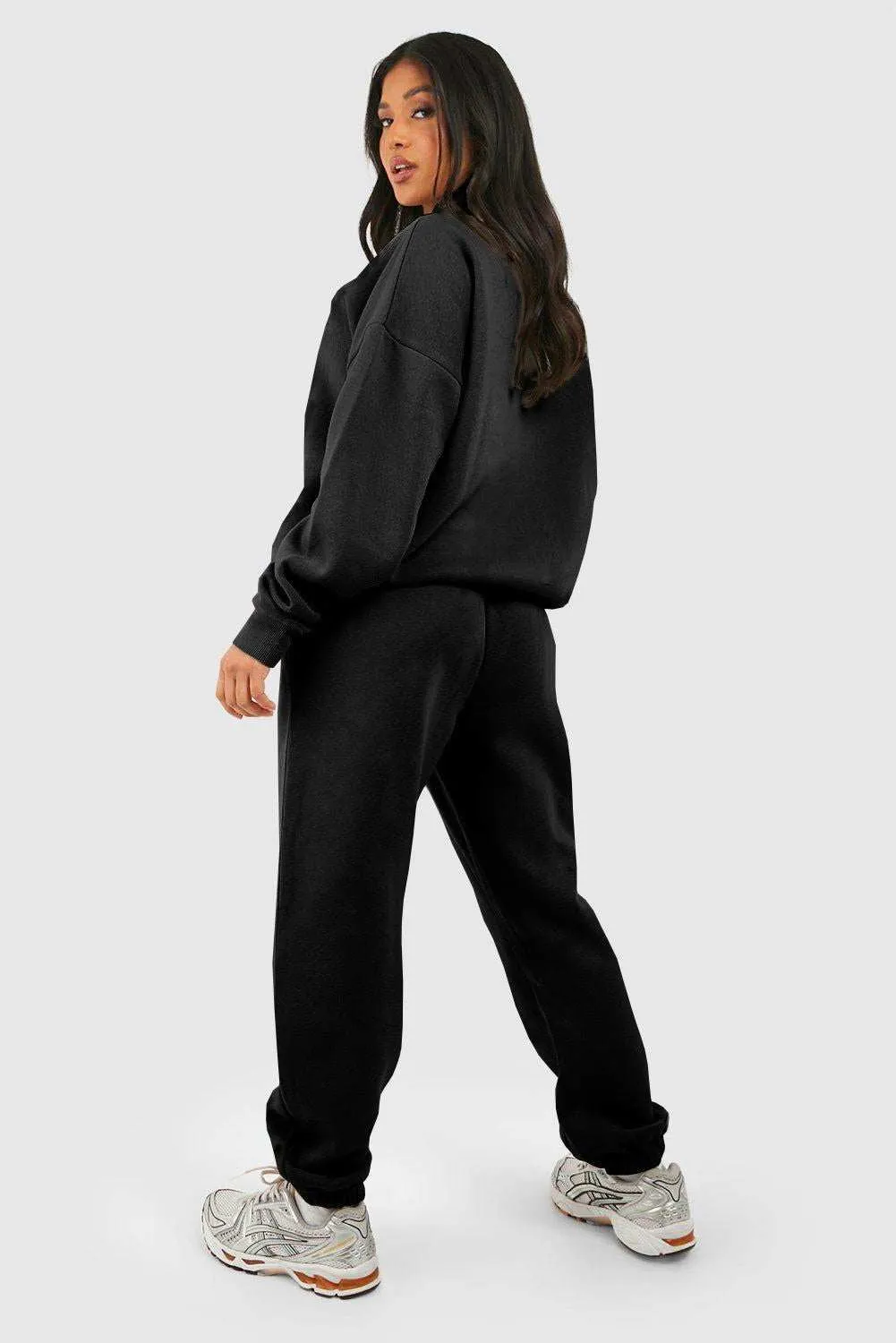 Neck Top & Ribbed Edge Loose Pants Sets - Stylish Comfort