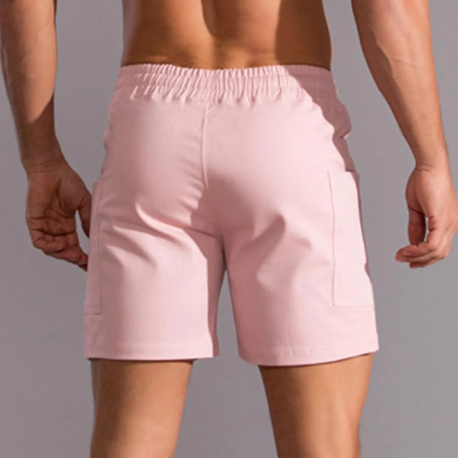 Summer Shorts for Men Soft Drawstring Elastic Waist Running Gym Cotton Shorts Comfy Lounge Sleepwear with Pockets