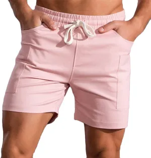 Summer Shorts for Men Soft Drawstring Elastic Waist Running Gym Cotton Shorts Comfy Lounge Sleepwear with Pockets