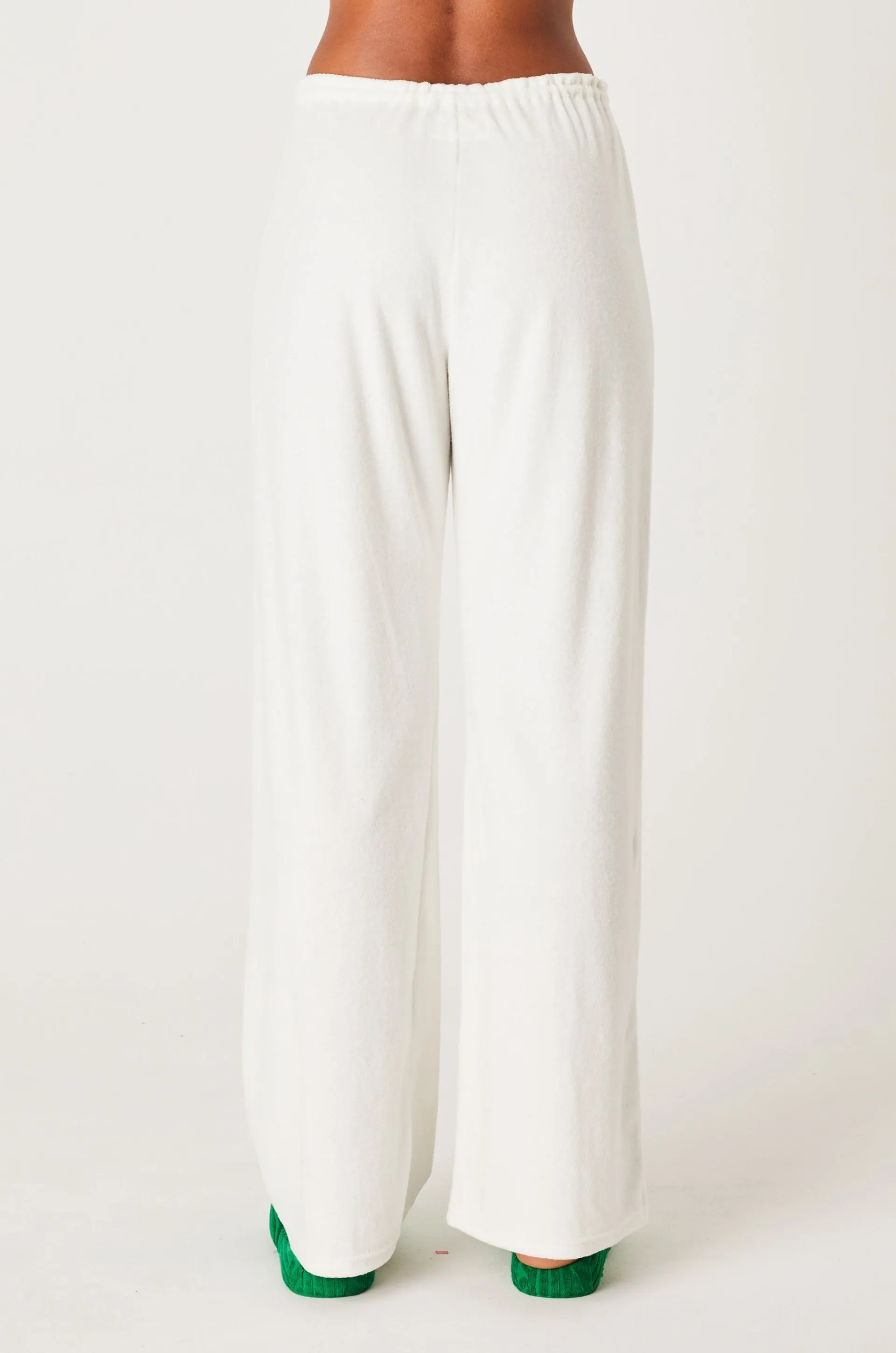 SUMMI SUMMI Womens Terry Relaxed Pant White