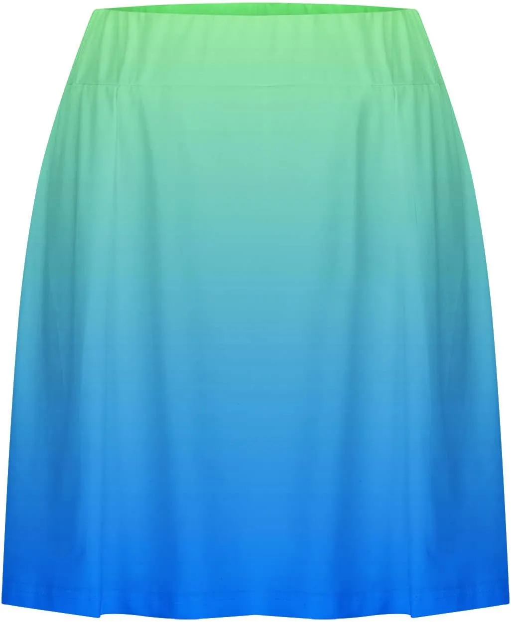 Women's Gradient Colour Skirt Shorts Ladies Pleated Tennis Skirts Shorts Regular Fit Fake Two Piece Half Trouser